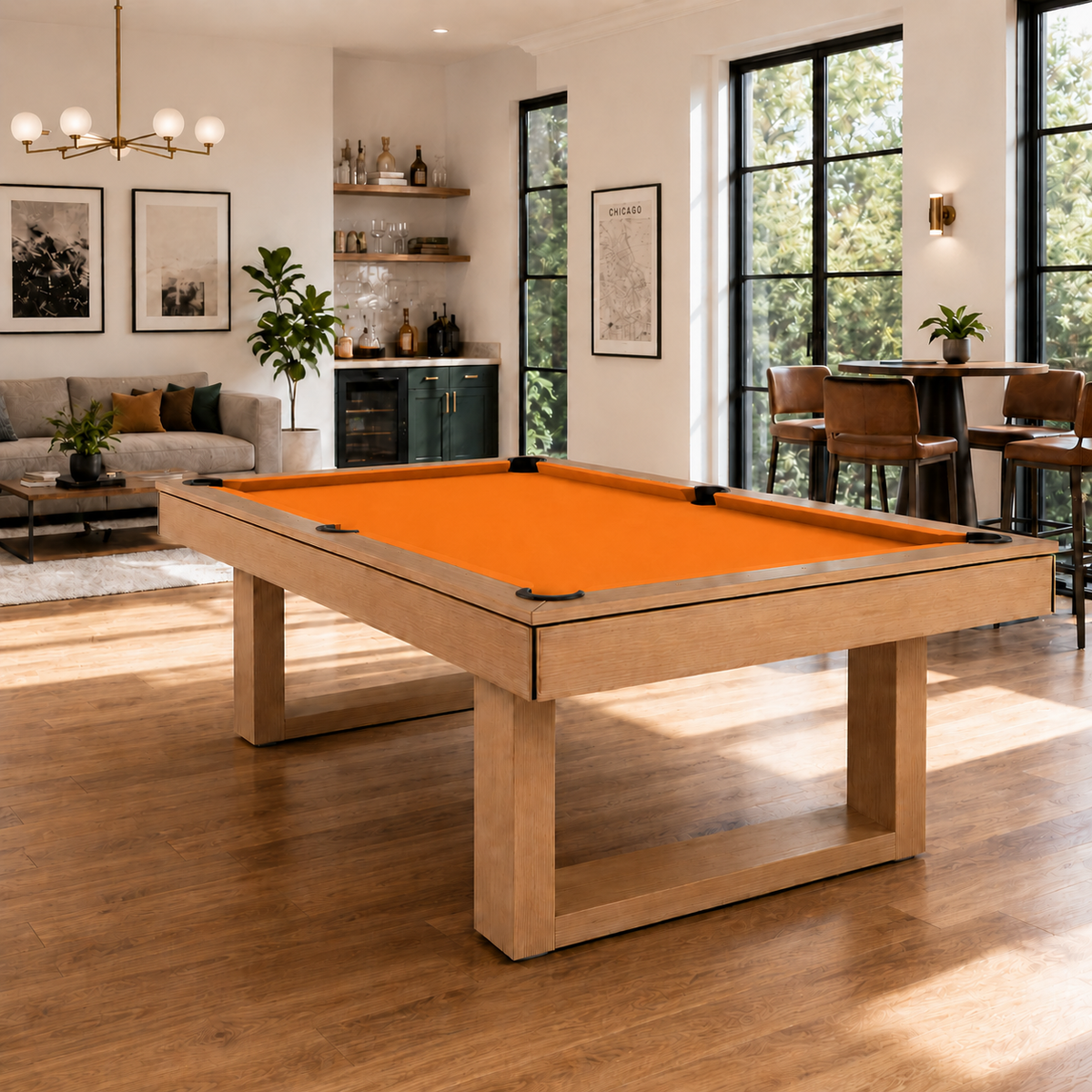 Aurel - Oak Pool Table Felt & Flipper