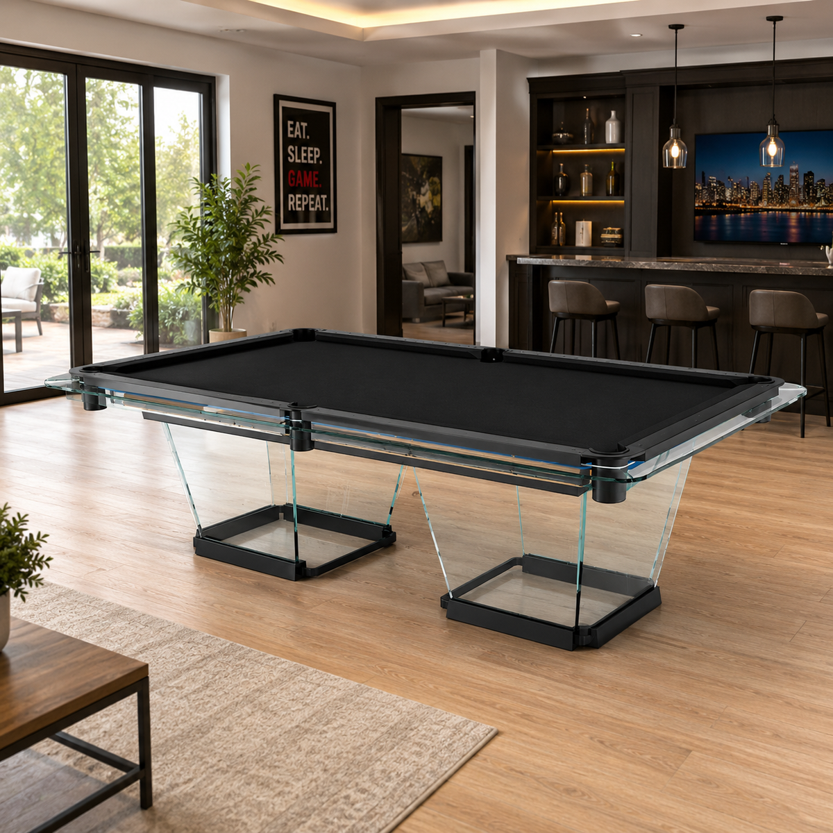 Glacius - Glass Pool Table Felt & Flipper