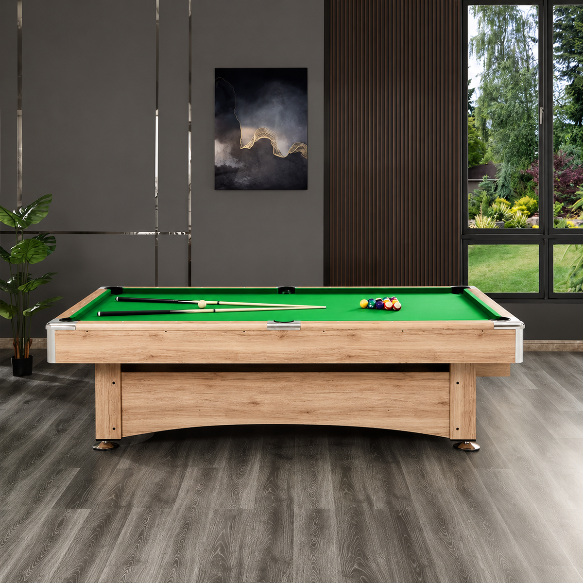 Maverick - Oak Pool Table Felt & Flipper
