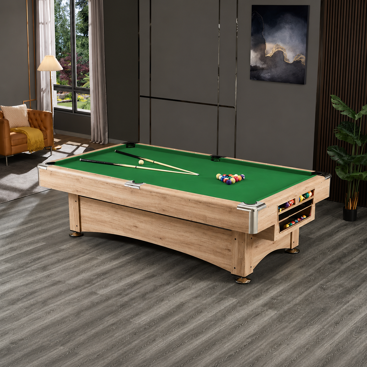 Maverick - Oak Pool Table Felt & Flipper