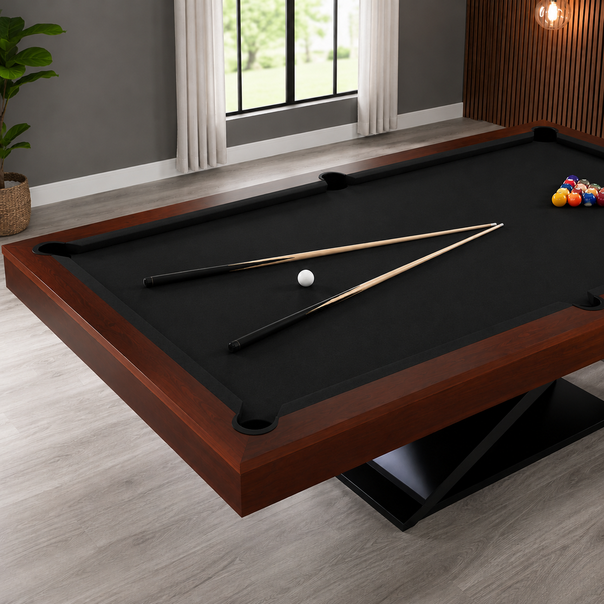 Vertex - Wood Pool Table Felt & Flipper
