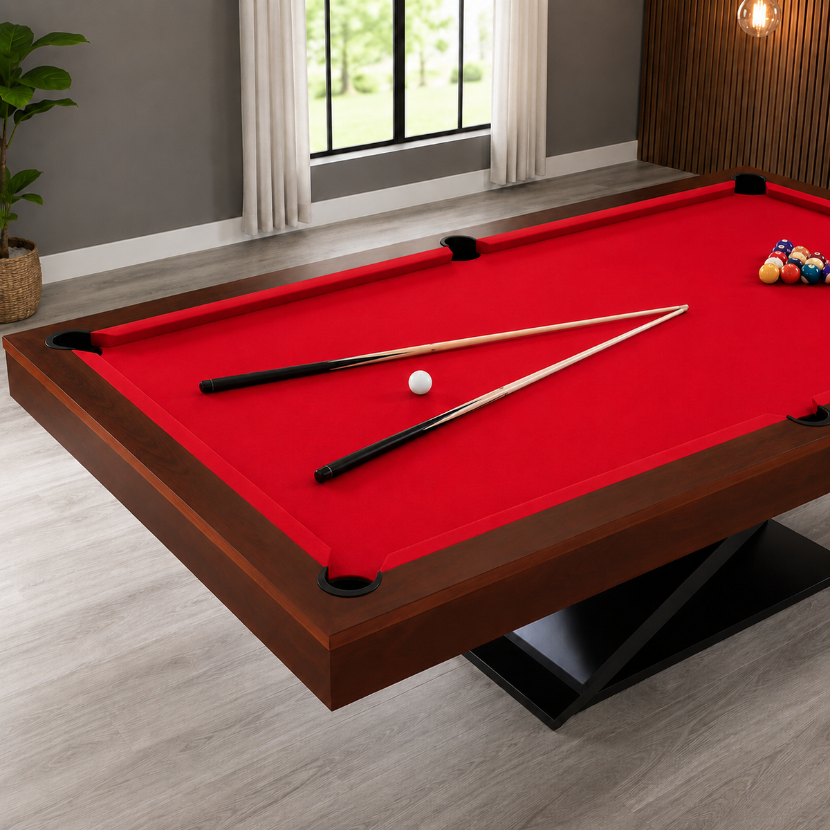Vertex - Wood Pool Table Felt & Flipper