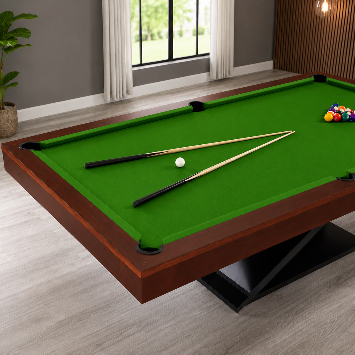 Vertex - Wood Pool Table Felt & Flipper