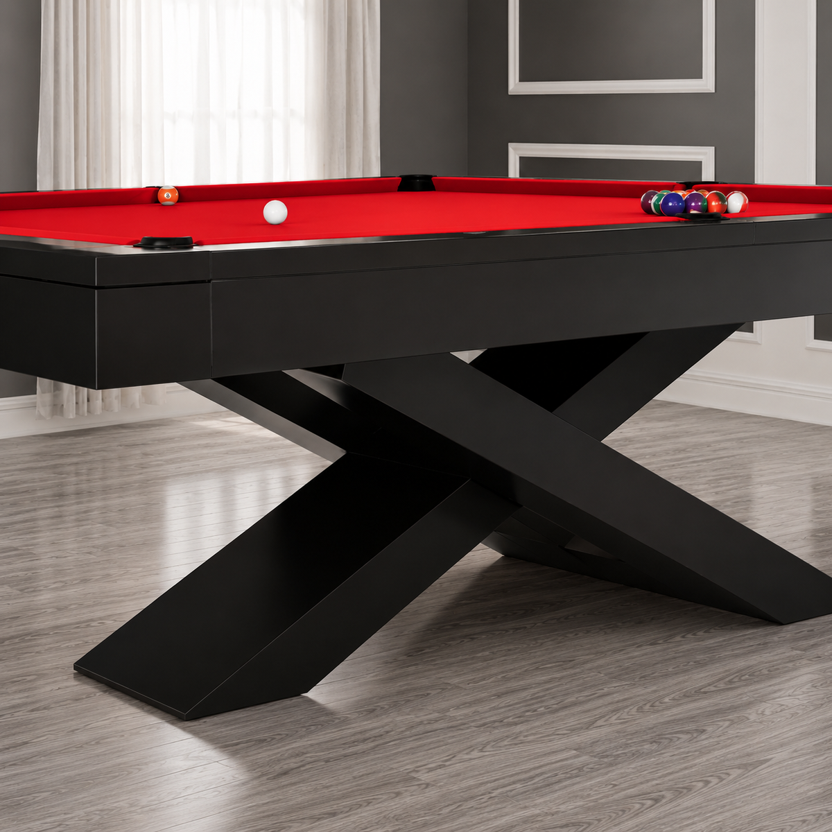 Xara - Cross Pool Table Felt & Flipper